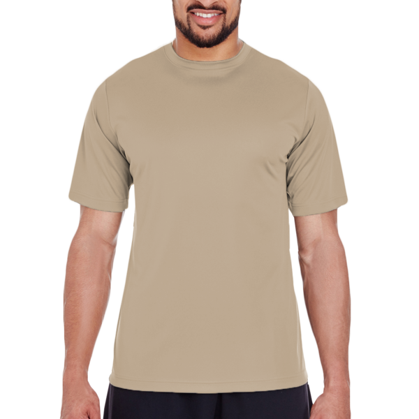 Team 365 Men's Zone Performance T-Shirt, Desert Khaki, Front view