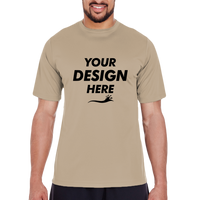 Team 365 Men's Zone Performance T-Shirt, Desert Khaki, Front view, Mockup