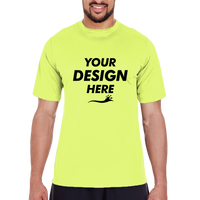 Team 365 Men's Zone Performance T-Shirt, Safety Yellow, Front view, Mockup