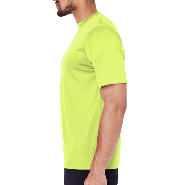 Team 365 Men's Zone Performance T-Shirt, Safety Yellow, Left Sleeve view