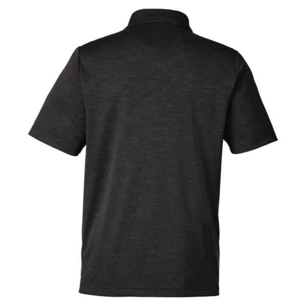 Team 365 Men's Zone Sonic Heather Performance Polo, Black Heather, Back view