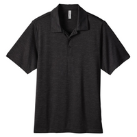 Team 365 Men's Zone Sonic Heather Performance Polo, Black Heather, Front view