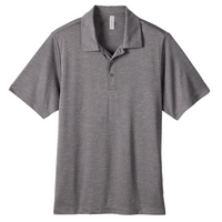 Team 365 Men's Zone Sonic Heather Performance Polo, Dark Grey Heather, Front view