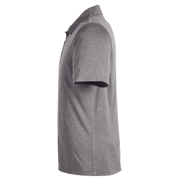 Team 365 Men's Zone Sonic Heather Performance Polo, Dark Grey Heather, Left Sleeve view