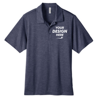 Team 365 Men's Zone Sonic Heather Performance Polo, Sport Dark Navy Heather, Front view, Mockup