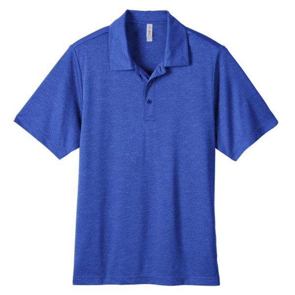 Team 365 Men's Zone Sonic Heather Performance Polo, Sport Royal Heather, Front view
