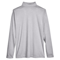 Team 365 Men's Zone Sonic Heather Performance Quarter-Zip Pullover, Athletic Heather, Back view