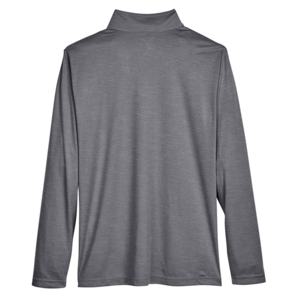Team 365 Men's Zone Sonic Heather Performance Quarter-Zip Pullover, Dark Grey Heather, Back view