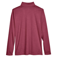 Team 365 Men's Zone Sonic Heather Performance Quarter-Zip Pullover, Sport Maroon Heather, Back view