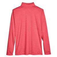 Team 365 Men's Zone Sonic Heather Performance Quarter-Zip Pullover, Sport Red Heather, Back view