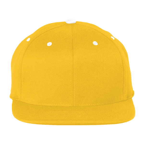 Team 365 Pro-Formance® Contrast Eyelets Cap, Sport Athletic Gold / White, Front view