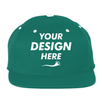 Team 365 Pro-Formance® Contrast Eyelets Cap, Sport Forest / White, Front view, Mockup