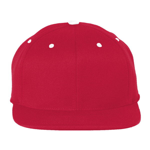 Team 365 Pro-Formance® Contrast Eyelets Cap, Sport Red / White, Front view