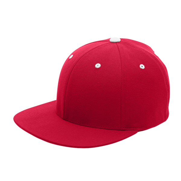 Team 365 Pro-Formance® Contrast Eyelets Cap, Sport Red / White, Left Side view