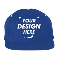 Team 365 Pro-Formance® Contrast Eyelets Cap, Sport Royal / White, Front view, Mockup