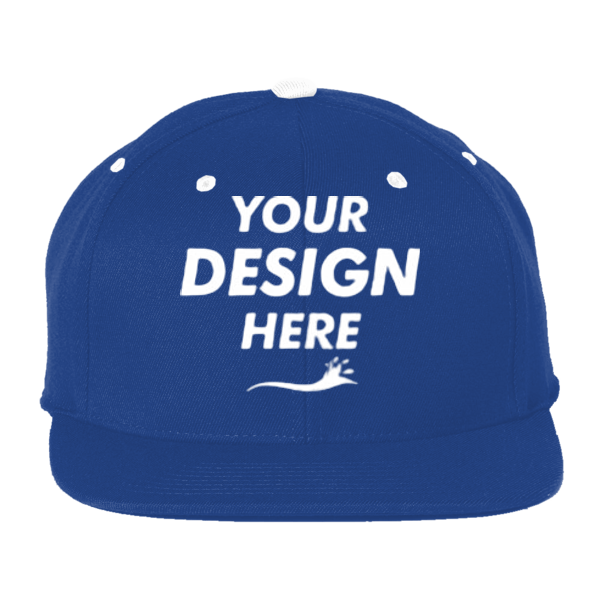 Team 365 Pro-Formance® Contrast Eyelets Cap, Sport Royal / White, Front view, Mockup