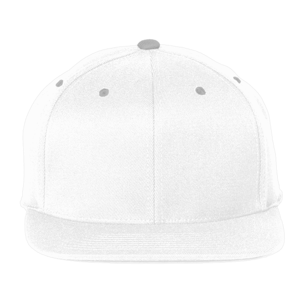 Team 365 Pro-Formance® Contrast Eyelets Cap, White / Sport Silver, Front view