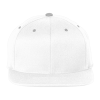 Team 365 Pro-Formance® Contrast Eyelets Cap, White / Sport Silver, Front view