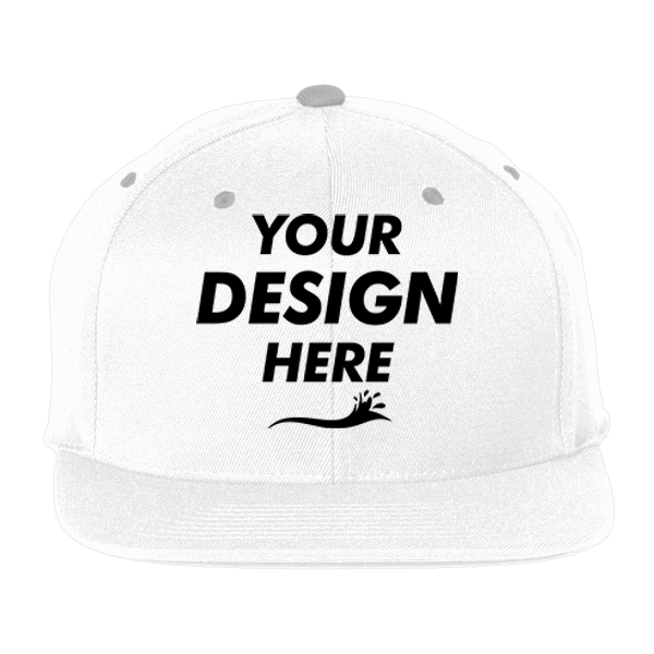Team 365 Pro-Formance® Contrast Eyelets Cap, White / Sport Silver, Front view, Mockup