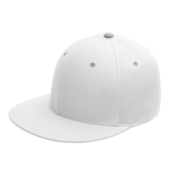Team 365 Pro-Formance® Contrast Eyelets Cap, White / Sport Silver, Left Side view