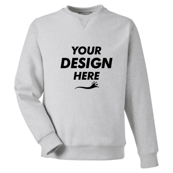 Team 365 Unisex Zone HydroSport™ Heavyweight Crewneck Sweatshirt, Athletic Heather, Front view, Mockup