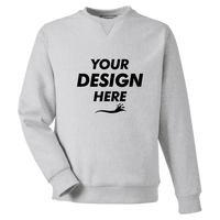 Team 365 Unisex Zone HydroSport™ Heavyweight Crewneck Sweatshirt, Athletic Heather, Front view, Mockup