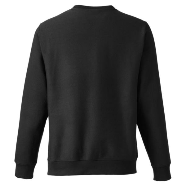 Team 365 Unisex Zone HydroSport™ Heavyweight Crewneck Sweatshirt, Black, Back view