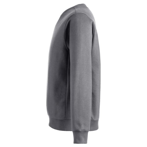 Team 365 Unisex Zone HydroSport™ Heavyweight Crewneck Sweatshirt, Dark Grey Heather, Left Sleeve view