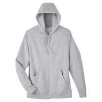 Team 365 Unisex Zone HydroSport™ Heavyweight Full-Zip Hooded Sweatshirt, Athletic Heather, Front view