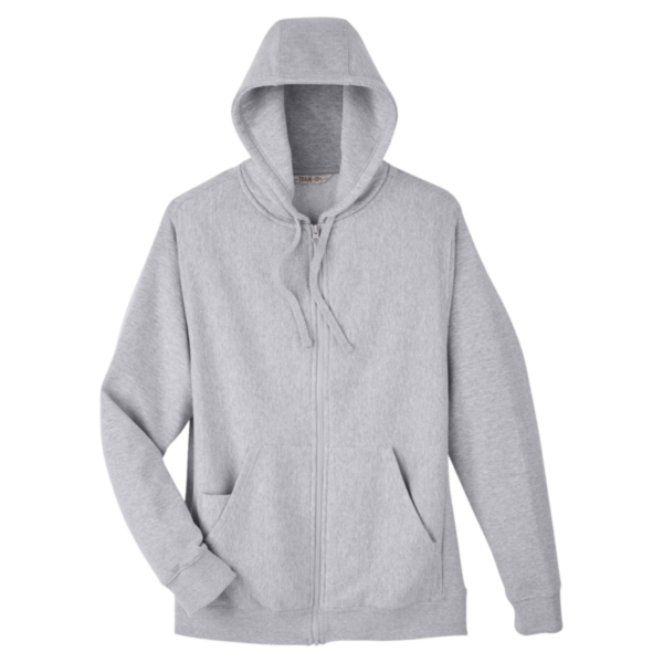 Team 365 Unisex Zone HydroSport™ Heavyweight Full-Zip Hooded Sweatshirt, Athletic Heather, Front view
