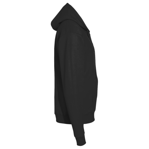 Team 365 Unisex Zone HydroSport™ Heavyweight Full-Zip Hooded Sweatshirt, Black, Right Sleeve view