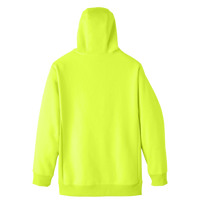 Team 365 Unisex Zone HydroSport™ Heavyweight Full-Zip Hooded Sweatshirt, Safety Yellow, Back view