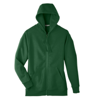 Team 365 Unisex Zone HydroSport™ Heavyweight Full-Zip Hooded Sweatshirt, Sport Dark Green, Front view