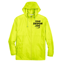Team 365 Unisex Zone Protect Lightweight Jacket, Safety Yellow, Front view, Mockup