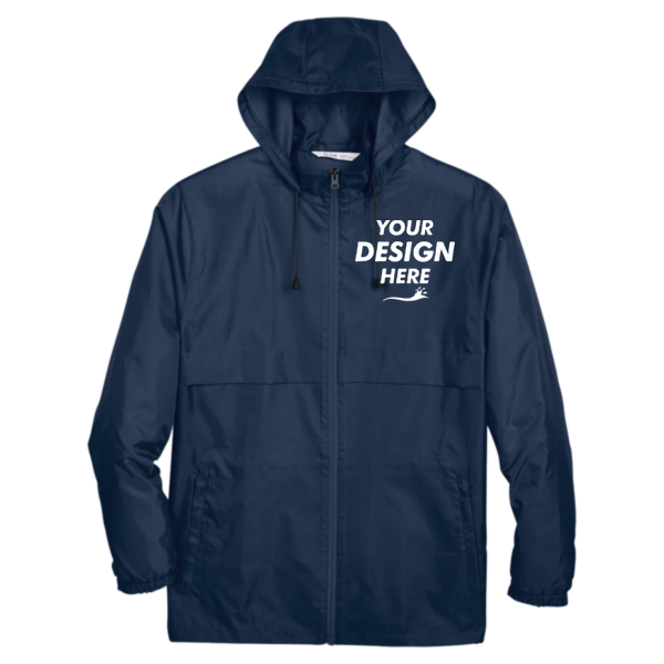 Team 365 Unisex Zone Protect Lightweight Jacket, Sport Dark Navy, Front view, Mockup