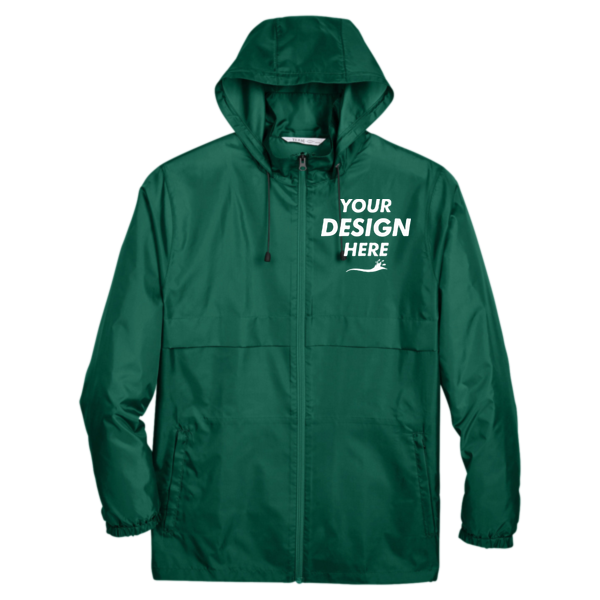 Team 365 Unisex Zone Protect Lightweight Jacket, Sport Forest, Front view, Mockup