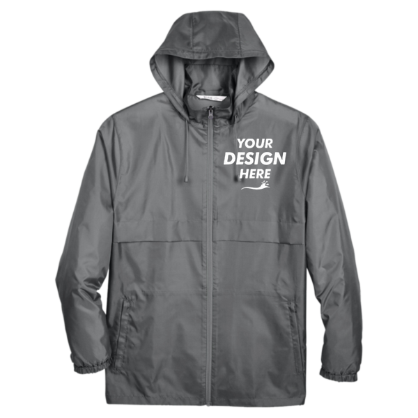 Team 365 Unisex Zone Protect Lightweight Jacket, Sport Graphite, Front view, Mockup