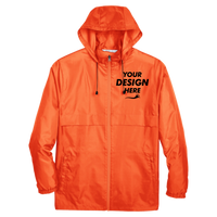 Team 365 Unisex Zone Protect Lightweight Jacket, Sport Orange, Front view, Mockup