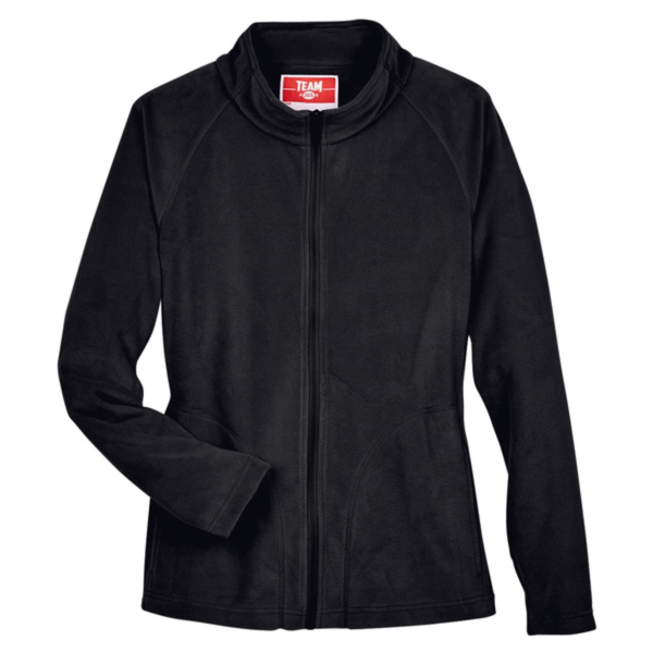 Team 365 Women's Campus Microfleece Jacket, Black, Front view