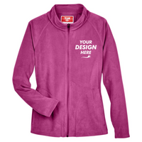 Team 365 Women's Campus Microfleece Jacket, Sport Charity Pink, Front view, Mockup