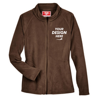 Team 365 Women's Campus Microfleece Jacket, Sport Dark Brown, Front view, Mockup