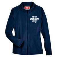 Team 365 Women's Campus Microfleece Jacket, Sport Dark Navy, Front view, Mockup