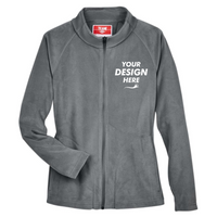 Team 365 Women's Campus Microfleece Jacket, Sport Graphite, Front view, Mockup