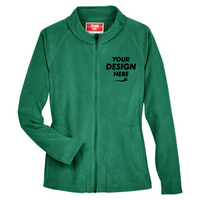 Team 365 Women's Campus Microfleece Jacket, Sport Kelly, Front view, Mockup