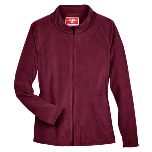 Team 365 Women's Campus Microfleece Jacket, Sport Maroon, Front view