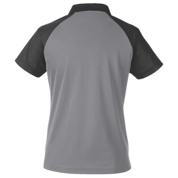 Team 365 Women's Command Snag-Protection Colorblock Polo, Sport Graphite / Black, Back view