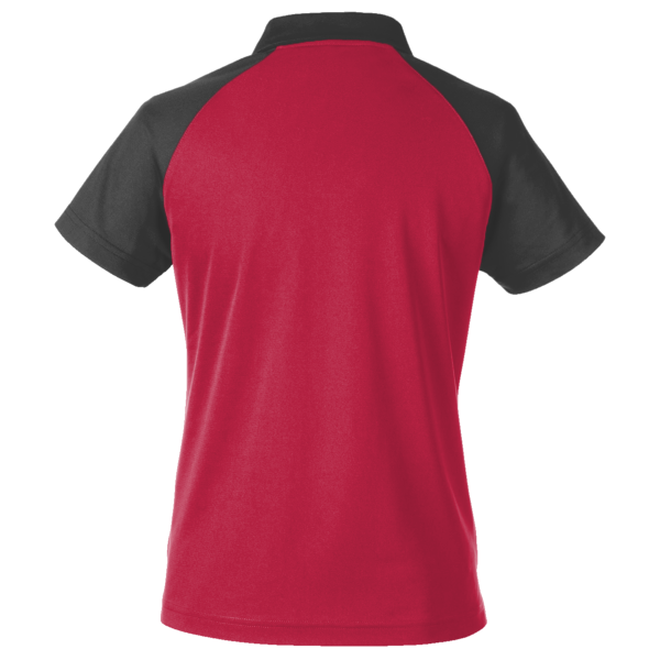 Team 365 Women's Command Snag-Protection Colorblock Polo, Sport Red / Black, Back view
