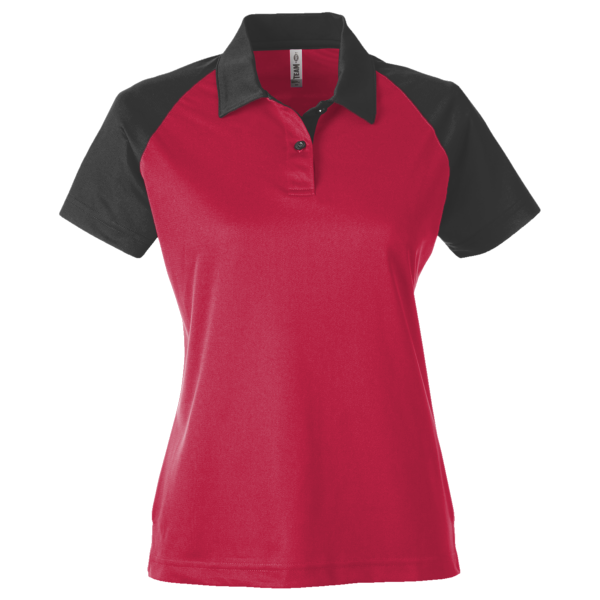Team 365 Women's Command Snag-Protection Colorblock Polo, Sport Red / Black, Front view
