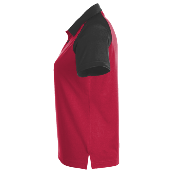 Team 365 Women's Command Snag-Protection Colorblock Polo, Sport Red / Black, Left Sleeve view