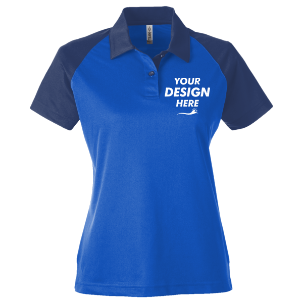 Team 365 Women's Command Snag-Protection Colorblock Polo, Sport Royal / Sport Dark Navy, Front view, Mockup